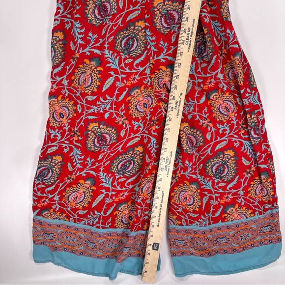 Anthropologie Women’s Red Paisley Wide Leg Jumpsuit XS - Picture 13 of 15